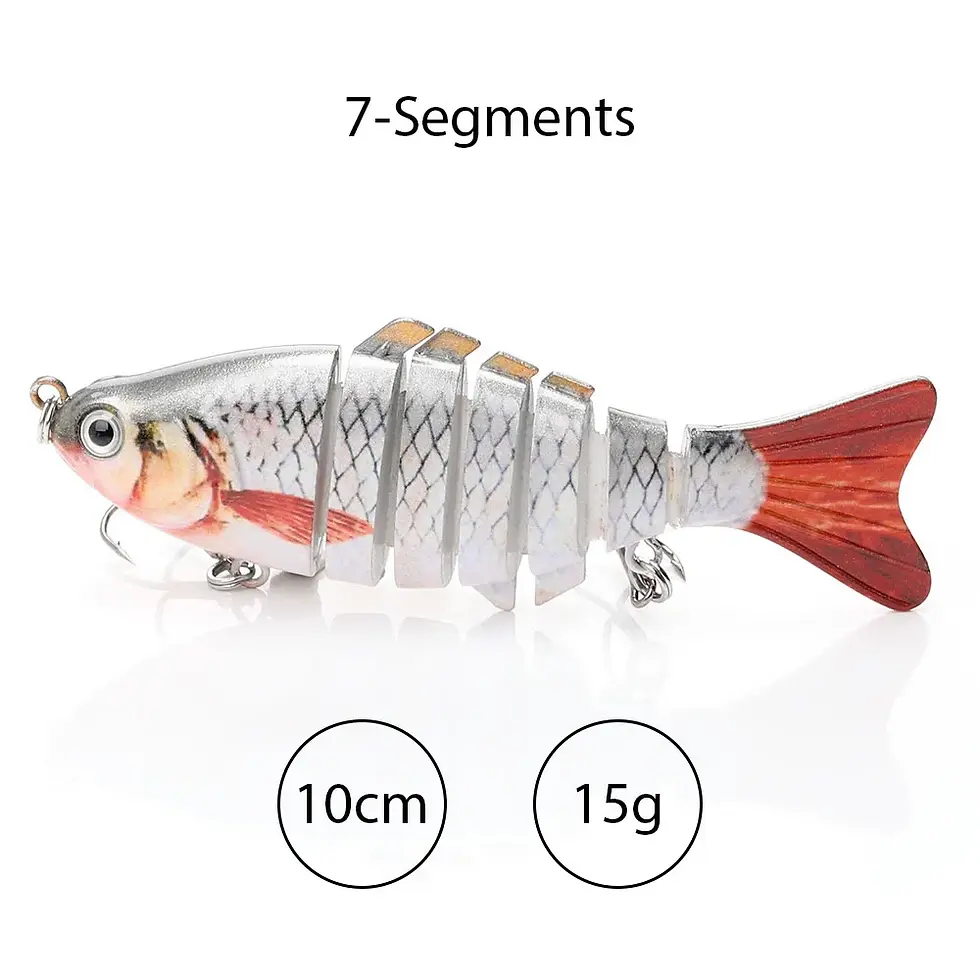 Miniatura: Multi-Jointed 10cm Slow Sinking Swimbait Fishing Lure with Treble Hooks