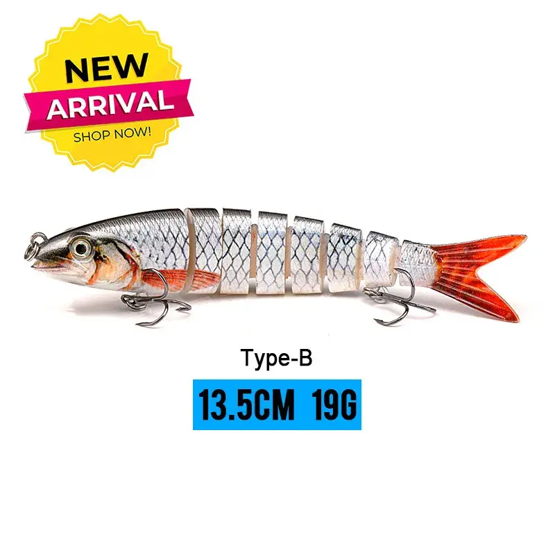 Thumbnail: VTAVTA 10/14cm Sinking Wobblers Fishing Lures Jointed Crankbait Swimbait 8