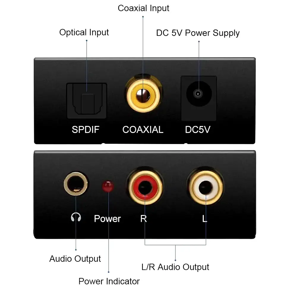 Miniatura: Convertidor Audio Digital Toslink Optico Coaxial a RCA