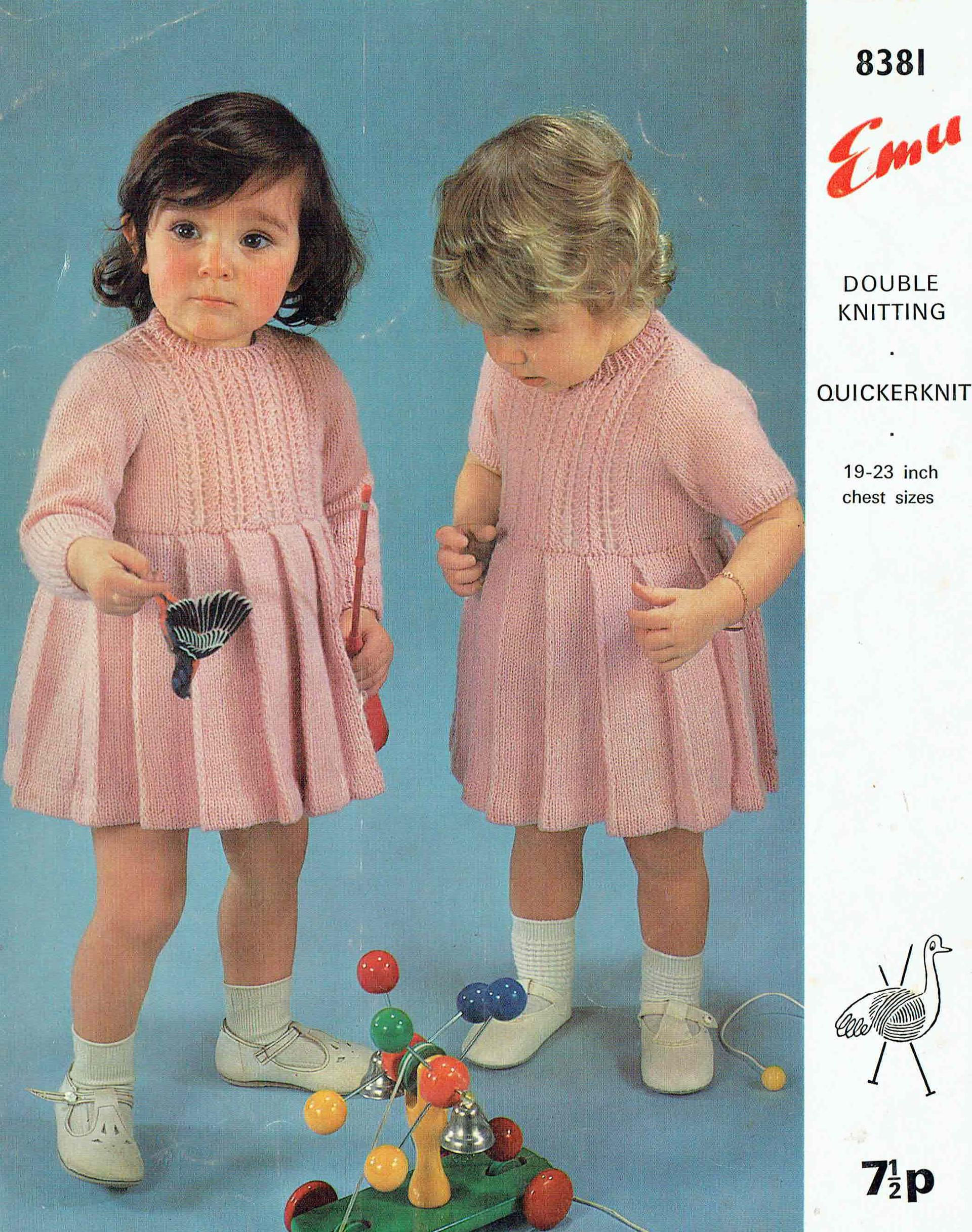 Emu 8381 baby dress Vintage knitting pattern  PDF Download