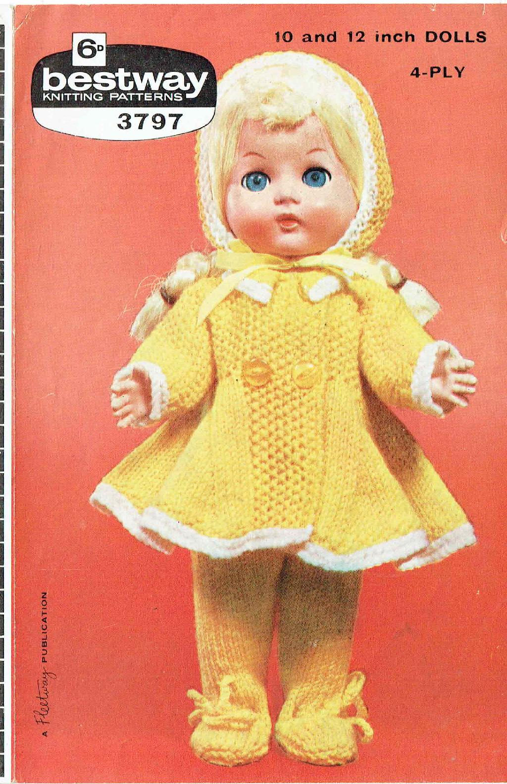 Bestway 3797 dolls vintage knitting pattern PDF