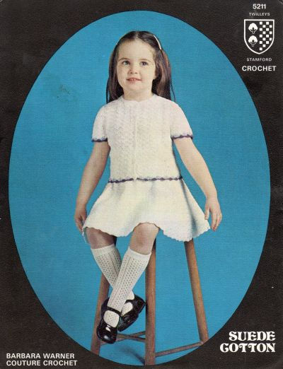 5211T girls skirt suit vintage crochet pattern  PDF Download