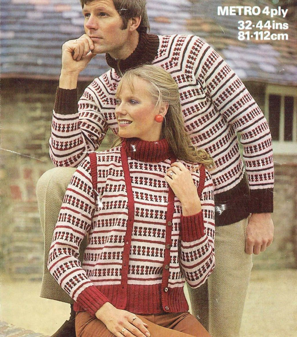 1662 ladies mens jumper Vintage knitting pattern  PDF Download