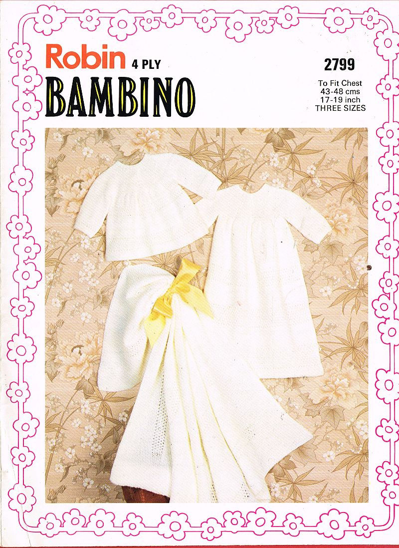 2799R baby christening layette vintage knitting pattern  PDF Download