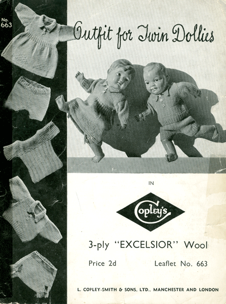 Copley 663 dolls vintage knitting pattern PDF