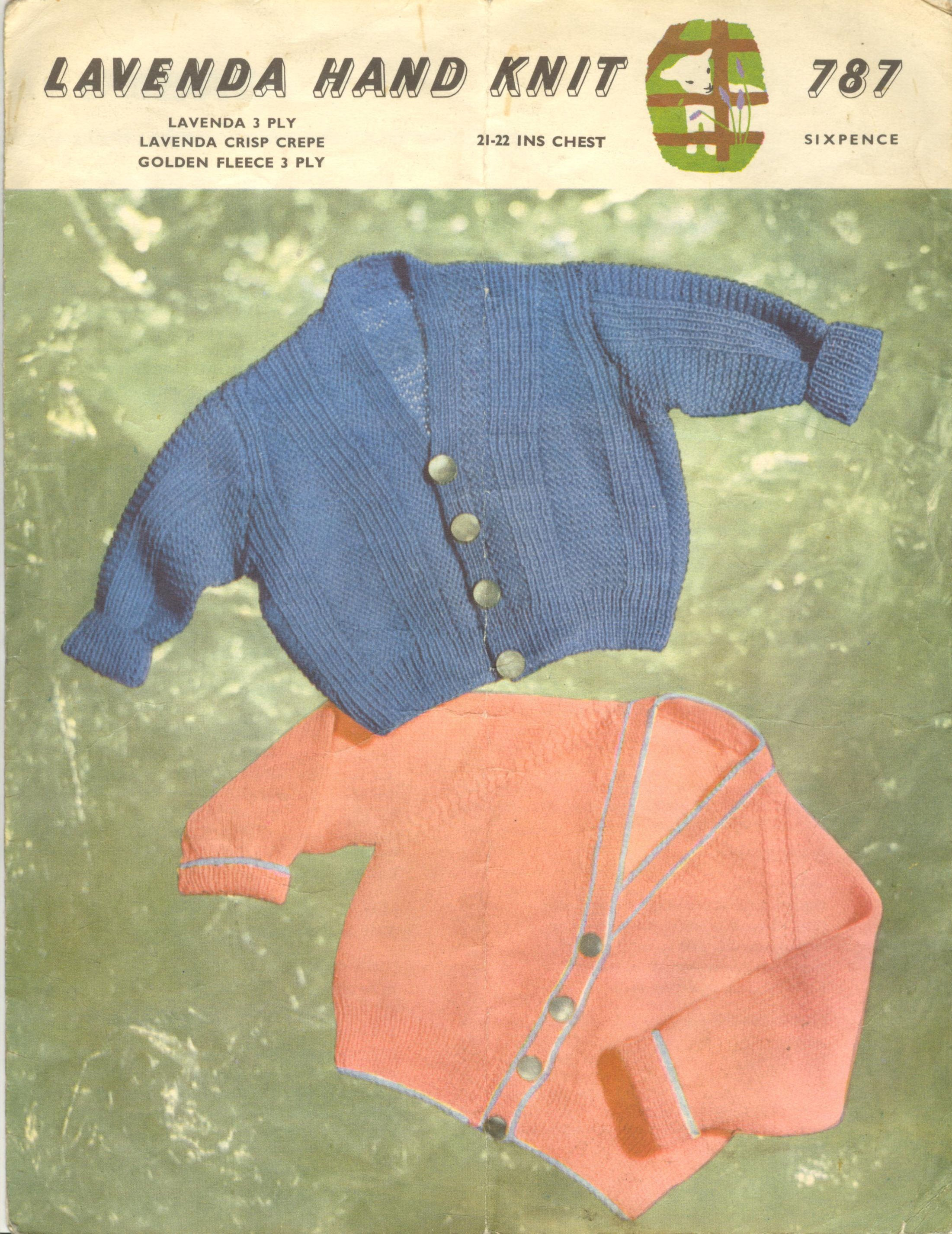 Lavenda 787 baby cardigan vintage knitting pattern  PDF Download