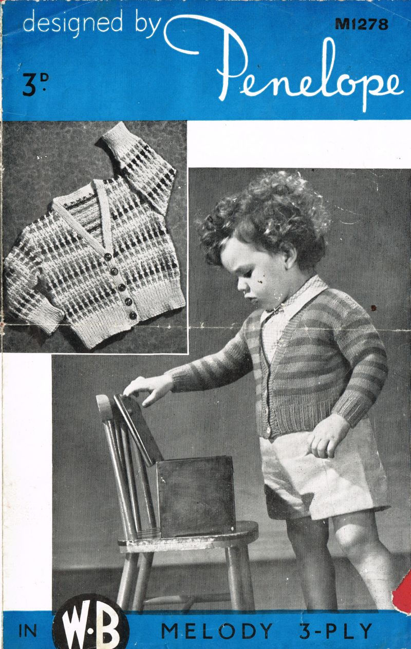 Penelope 1278 girls fairisle cardigan vintage knitting pattern  PDF Download