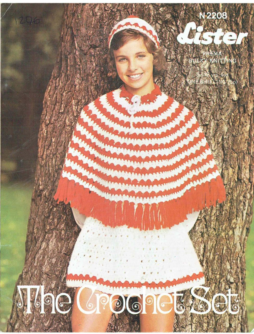 Lister 2208 girls poncho and skirt vintage crochet pattern  PDF Download