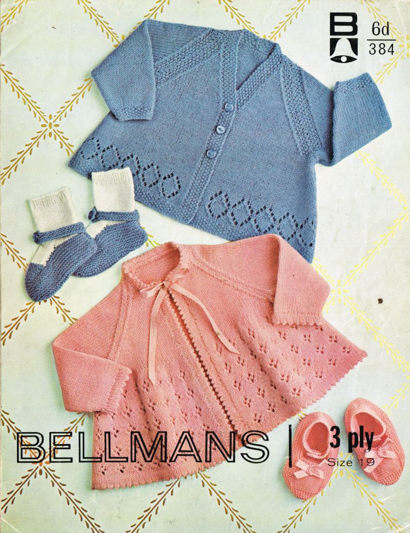 384Bell baby vintage knitting pattern PDF