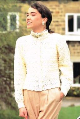 21534 ladies cardigan vintage crochet pattern  PDF Download