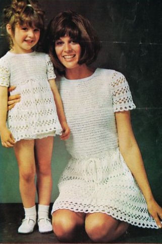 5108T mother daughter dress vintage crochet pattern  PDF Download