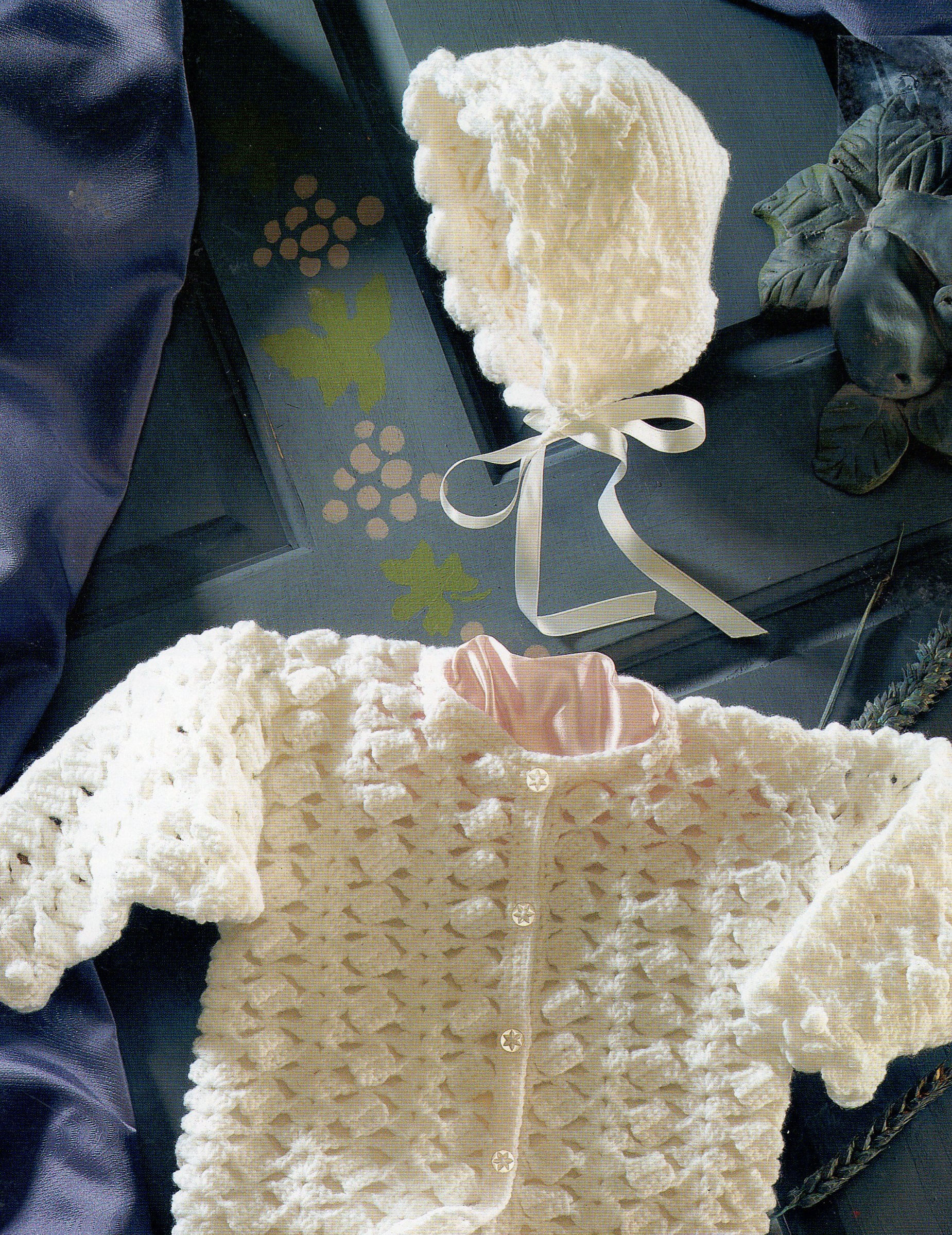 4524H baby cardigan vintage crochet pattern  PDF Download