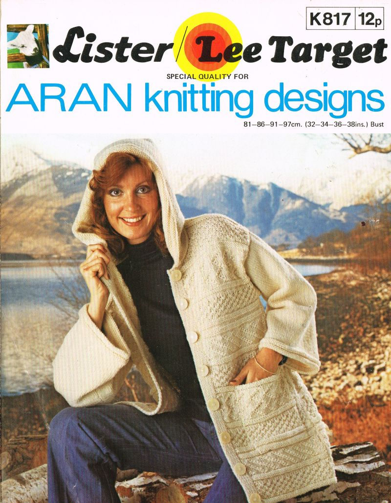 Lister 2835 ladies aran hoodie cardigan vintage knitting pattern PDF Download