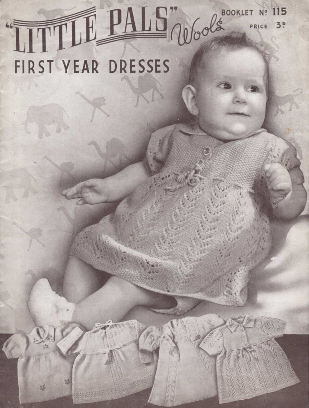 Little Pals 115 baby dresses vintage knitting pattern  PDF Download
