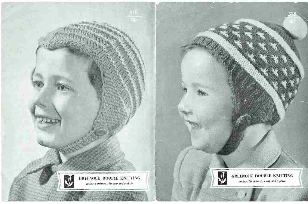 Greenock 375 baby hats vintage knitting pattern  PDF Download