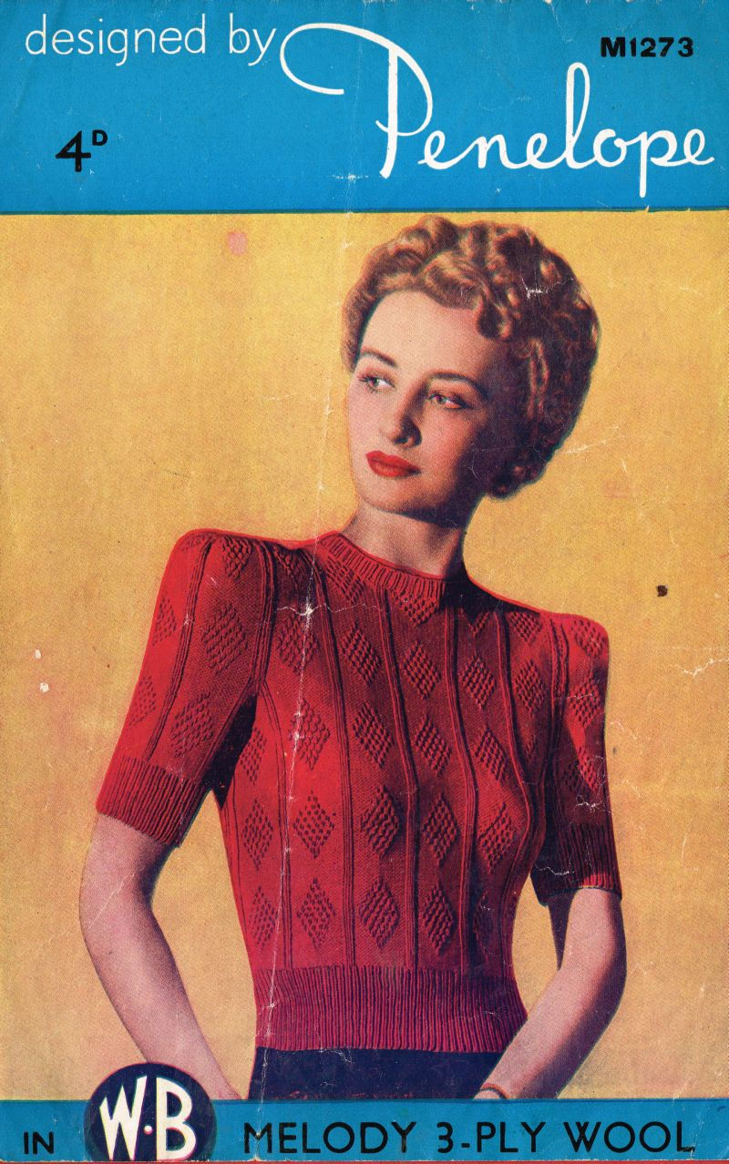 Penelope 1273 ladies jumper vintage knitting pattern  PDF Download