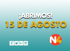 ABRIMOS DIA 15 DE AGOSTO