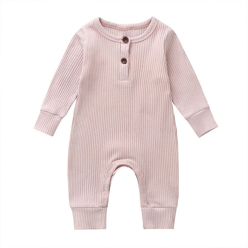 Thumbnail: Spring Autumn Newborn Infant Baby Boys Girls Full Sleeve Rib Cotton Romper Plays