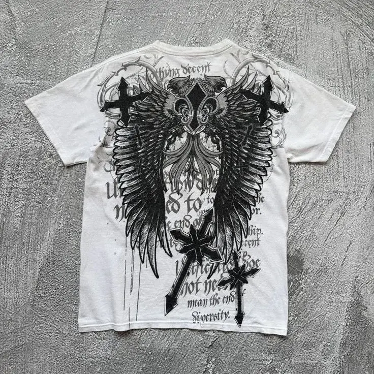 Thumbnail: Classic Y2K Gothic Style T-shirt Print Oversized T Shirt High Street Shirts Goth