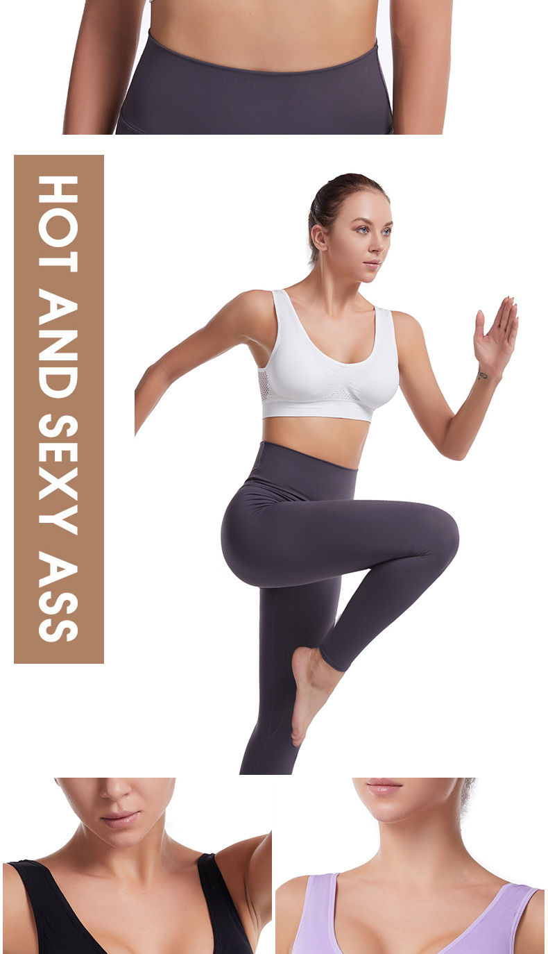 Thumbnail: S-7XL Plus Size Grid Air Holes Bra sports without underwire Women's Underwear Sh