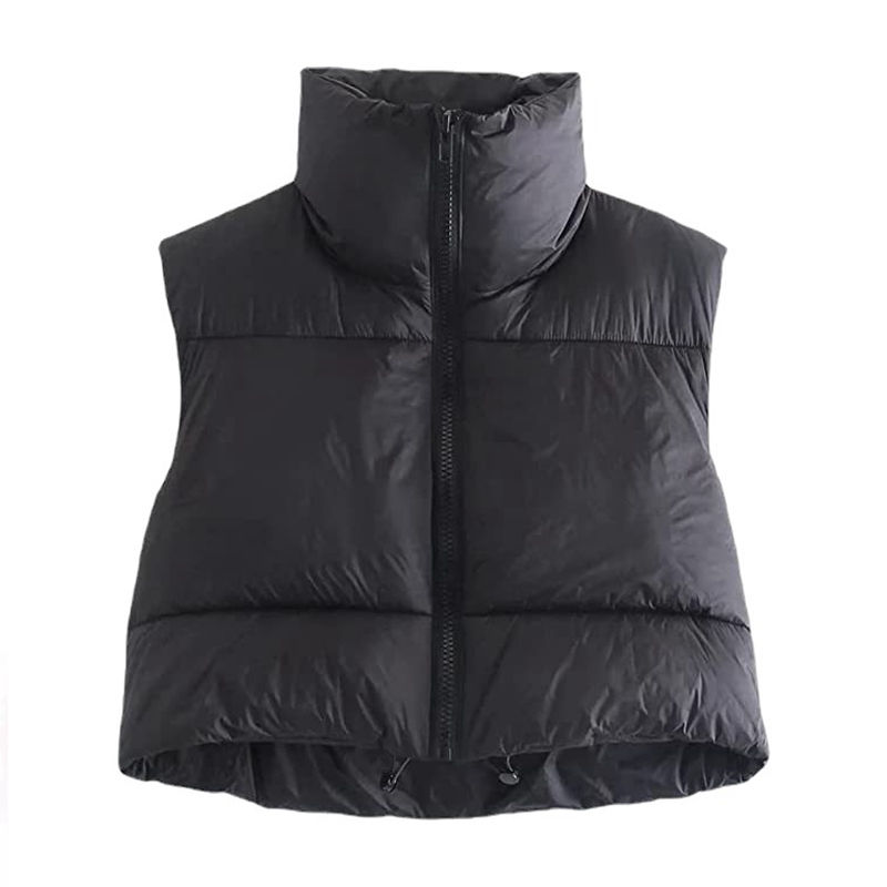 Thumbnail: Autumn And Winter Women's Short Cotton Down Vest Short Stand-up Collar Warm Slee