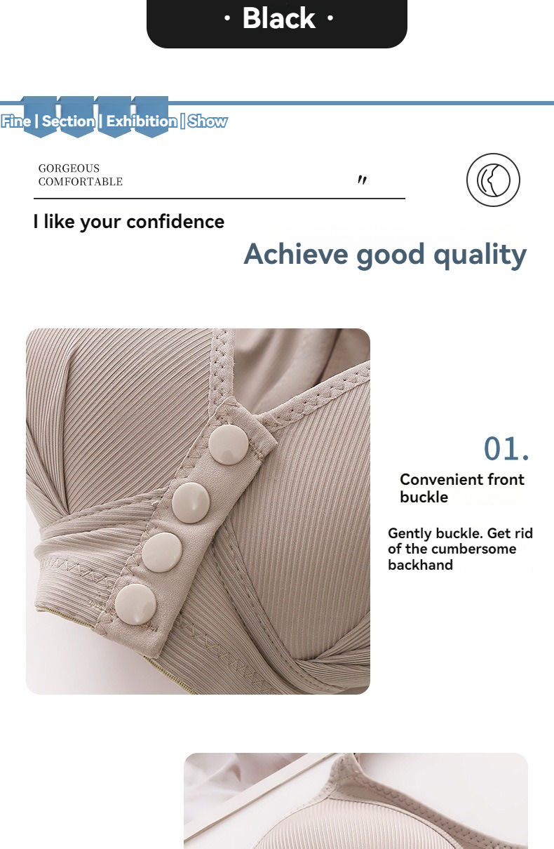 Thumbnail: New Large Size Front Buckle Sexy Push up WOMEN'S Bra Adjustable Thin Cup Breatha