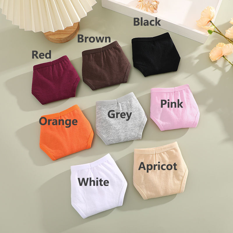 Miniatura: 4PCS/Set Women Cotton Panties Seamless Low Rise Thongs V-Waist Solid Color Breat