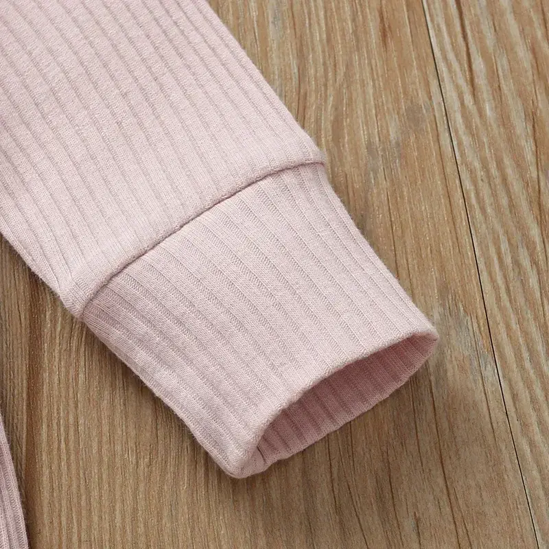 Thumbnail: Spring Autumn Newborn Infant Baby Boys Girls Full Sleeve Rib Cotton Romper Plays