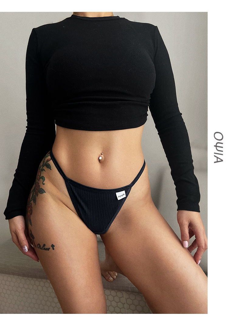 Miniatura: Cotton  Sexy Women's Panties Simple Thongs Lingerie Briefs Female Underwear Spor