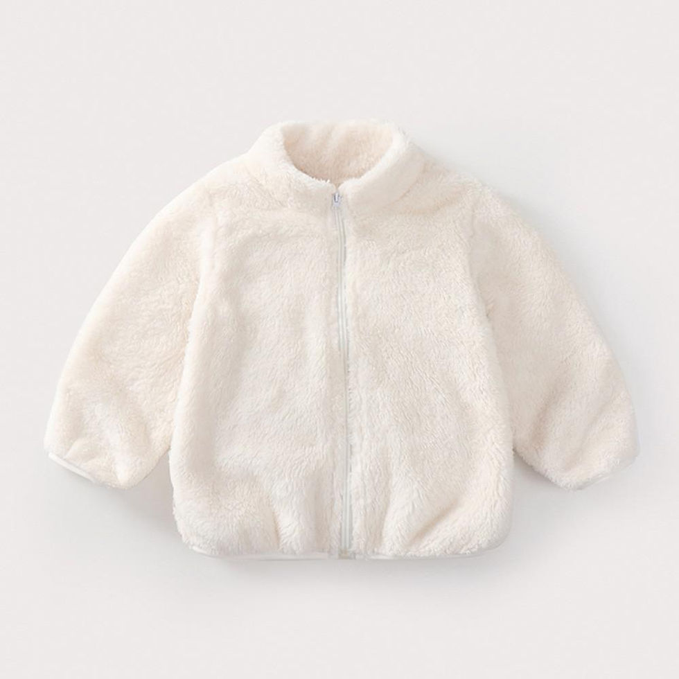 Thumbnail: Solid Color Fashion Children Plush Coat Autumn Winter Warm Baby Girl Boy Casual 