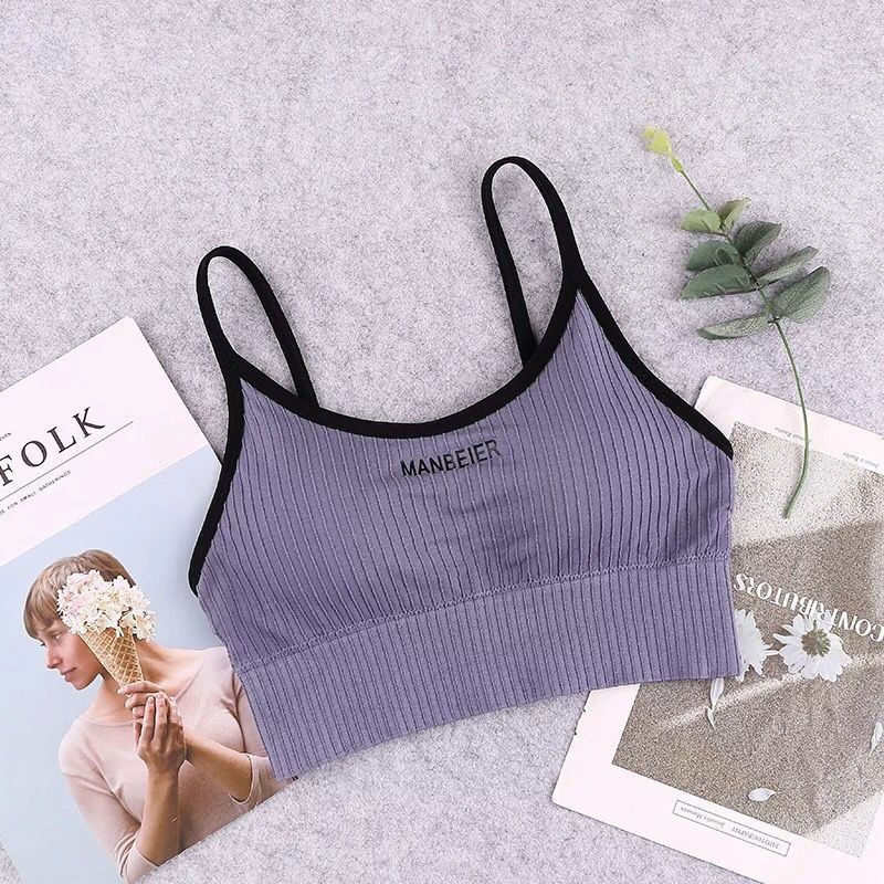Thumbnail: New Sports Bra For Women Gym Sexy Crop Top Bra Women Cotton Underwear Soft Comfo