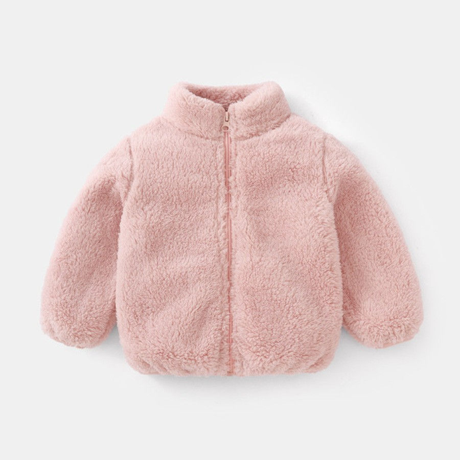 Thumbnail: Solid Color Fashion Children Plush Coat Autumn Winter Warm Baby Girl Boy Casual 
