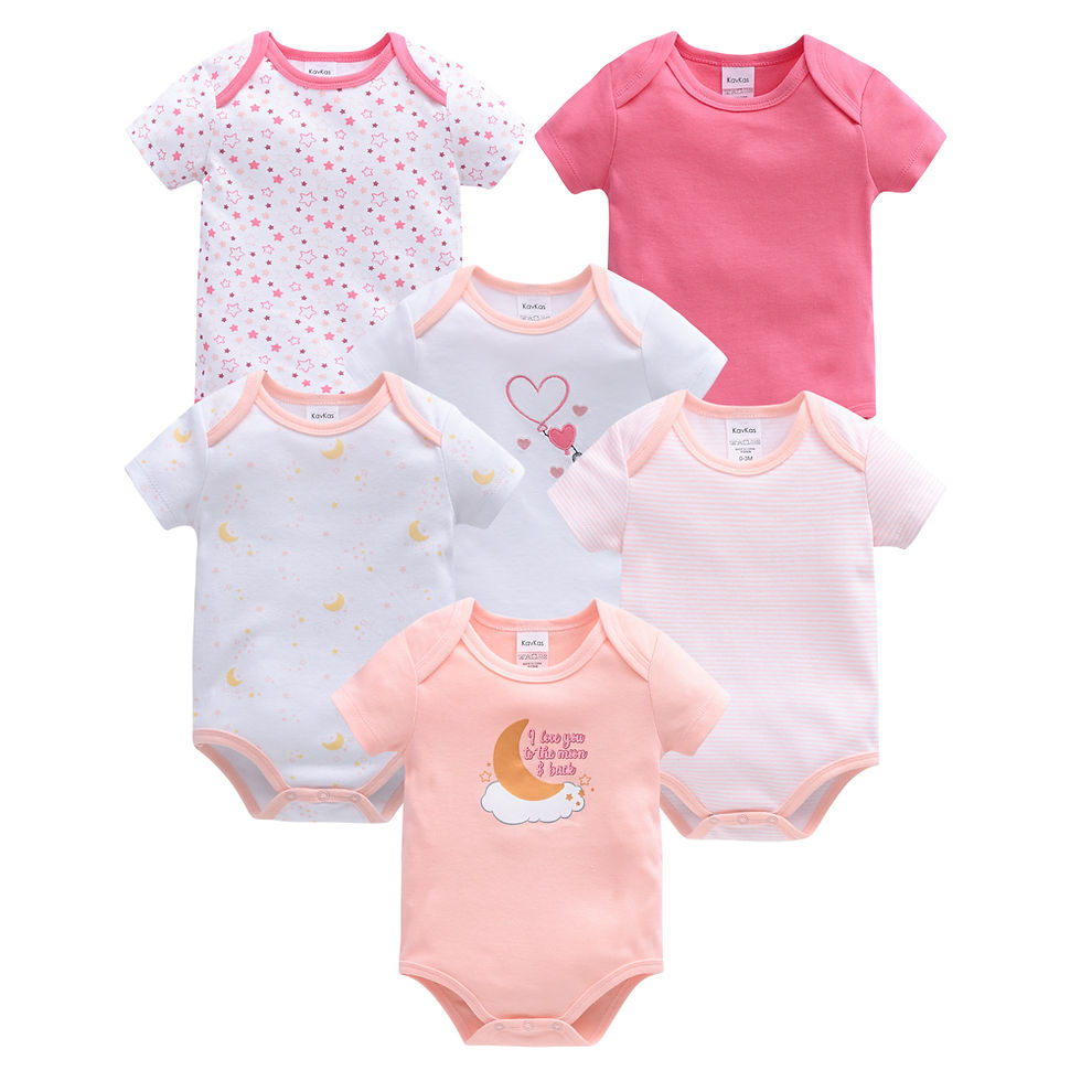 Thumbnail: Kavkas 3 Pcs 6 Pcs Baby Bodysuit Unisex 100% Cotton Short Sleeve Summer Cotton C