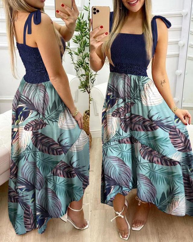 Miniatura: Summer Sexy Spaghetti Strap Floral Print Maxi Dress For Women Casual Elegant Che