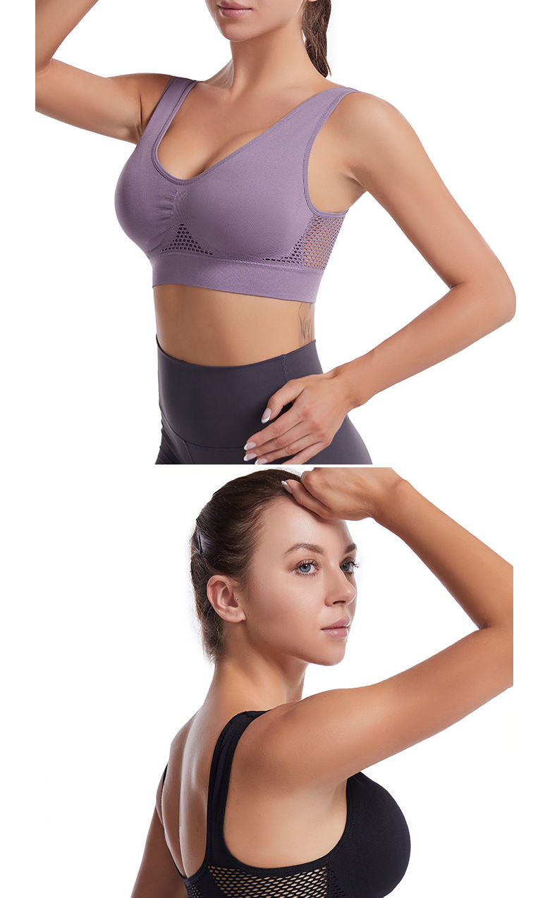 Thumbnail: S-7XL Plus Size Grid Air Holes Bra sports without underwire Women's Underwear Sh