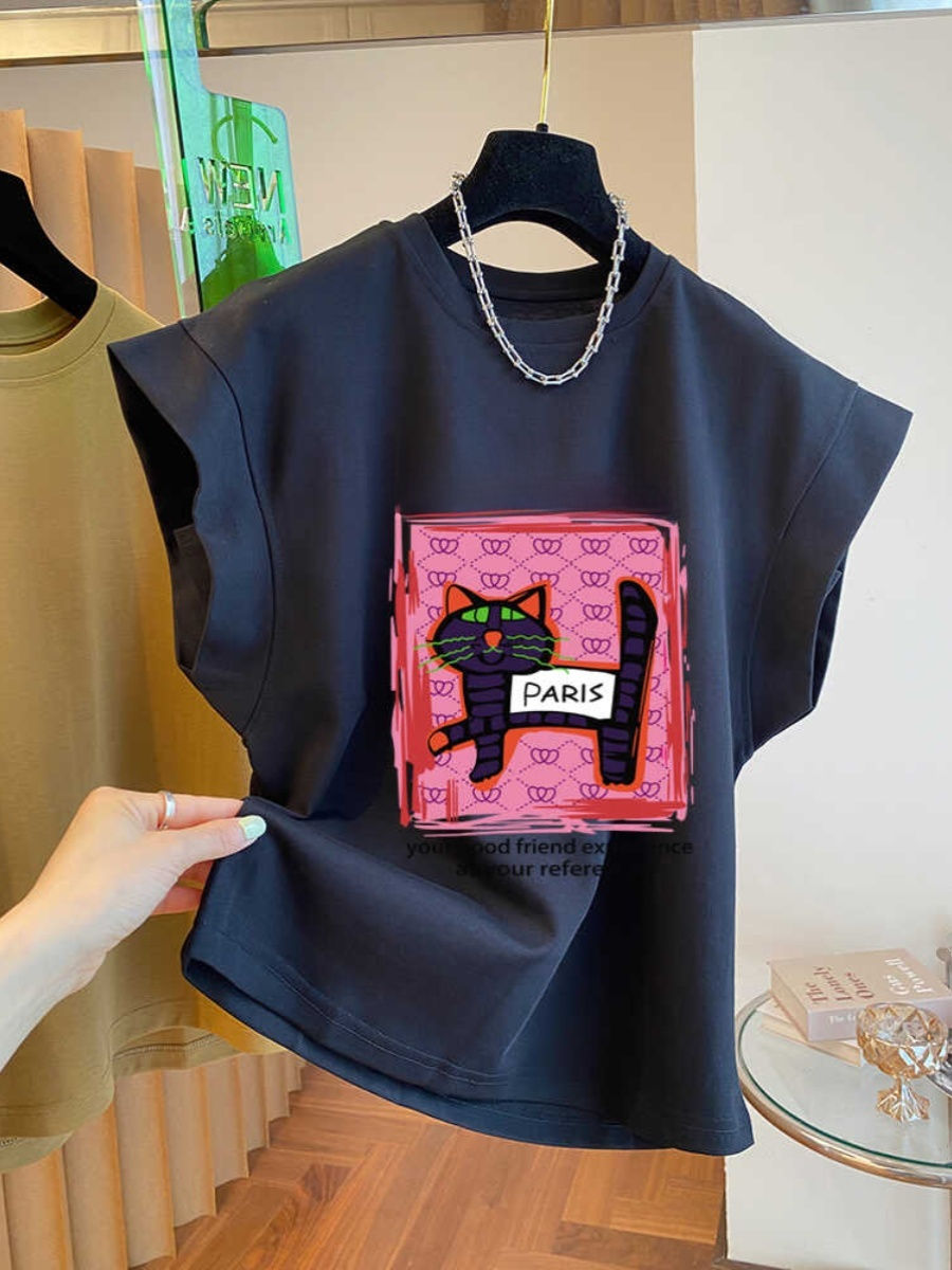 Thumbnail: Summer 2026 Pure Cotton Short Sleeve T-Shirt Women's Design Sensation Small Audi