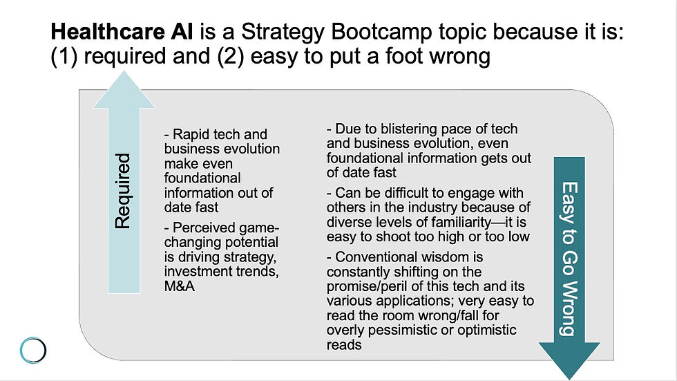 Why the topic of AI in healthcare is required for healthcare operators today and why it is so easy to get some of the details wrong