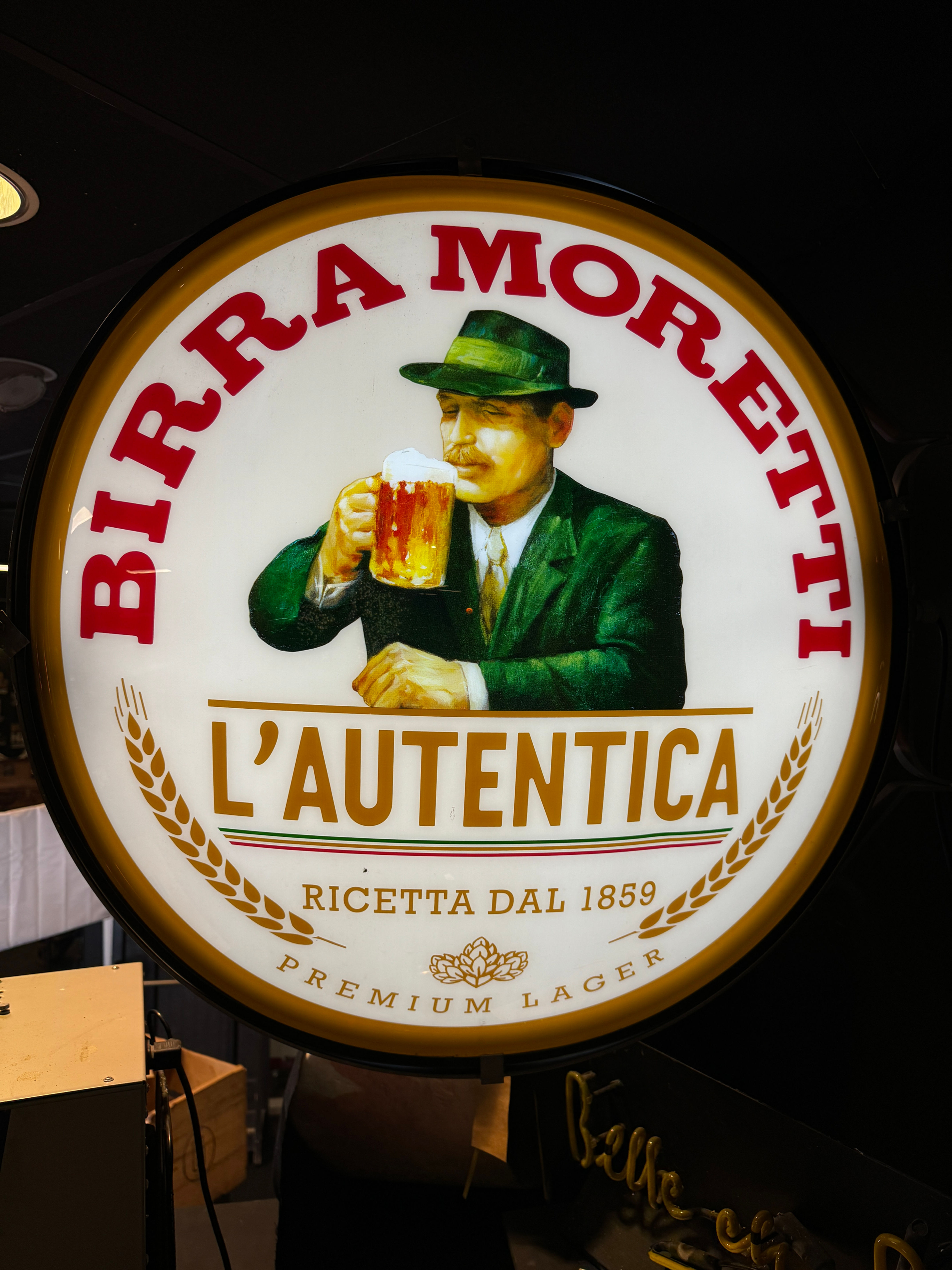 Birra Moretti lichtreclame