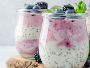 Raspberry chia seed pudding