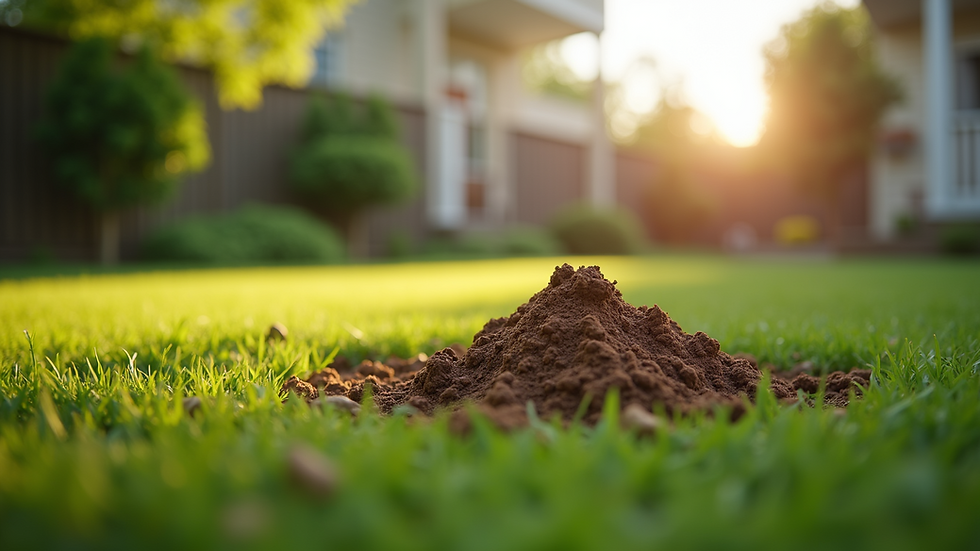 Close-up view of a well-maintained backyard after dog poop clean-up