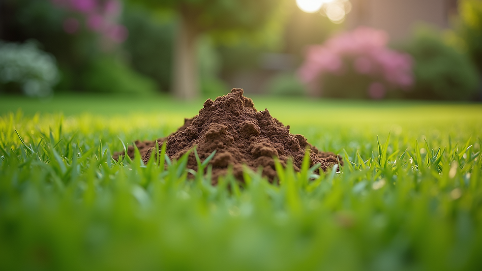 Close-up of a well-manicured yard after dog poop clean-up
