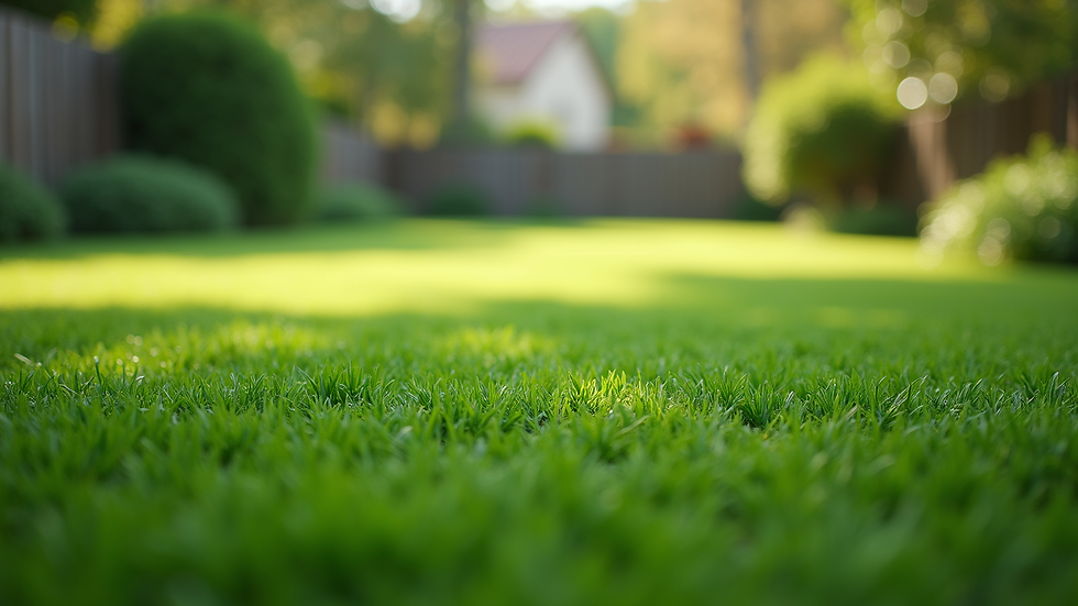 Close-up view of well-maintained synthetic grass lawn