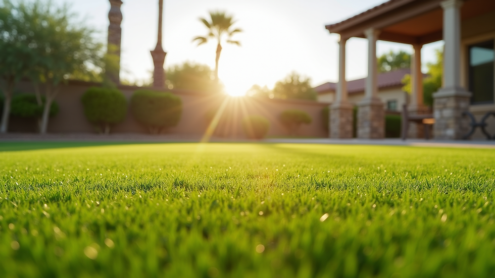 Close-up view of a pristine artificial grass lawn