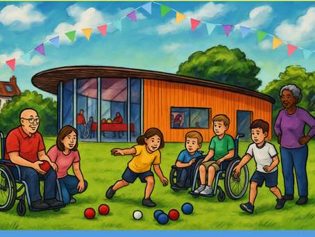 People playing boccia