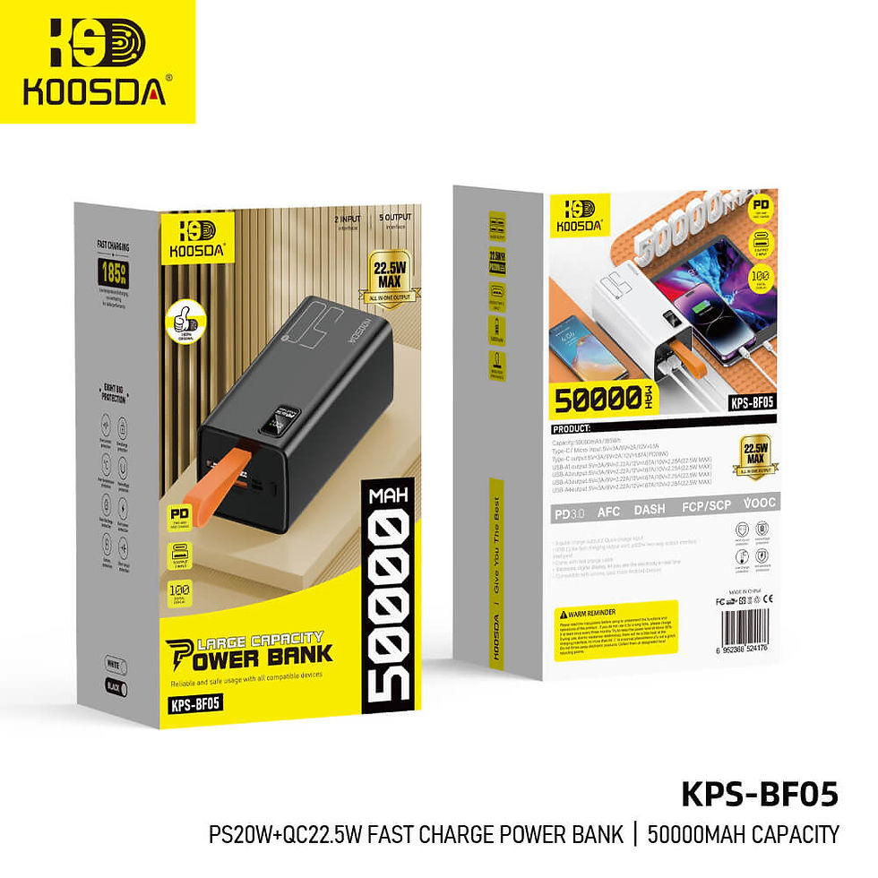Thumbnail: KPS-BF05 50000mAh PD20W+QC22.5W Fast Charge Power Bank