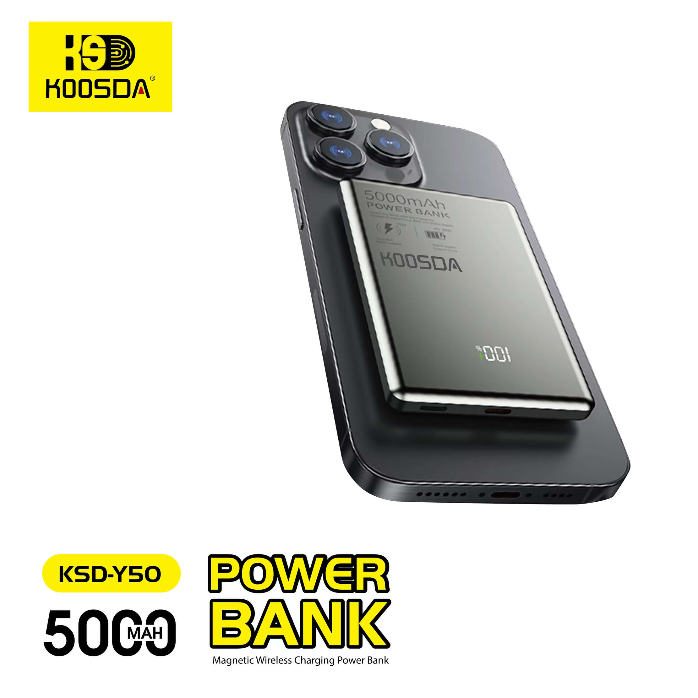 KSD-Y50 Magnetic Wireless Charging Power Bank 5000mAh
