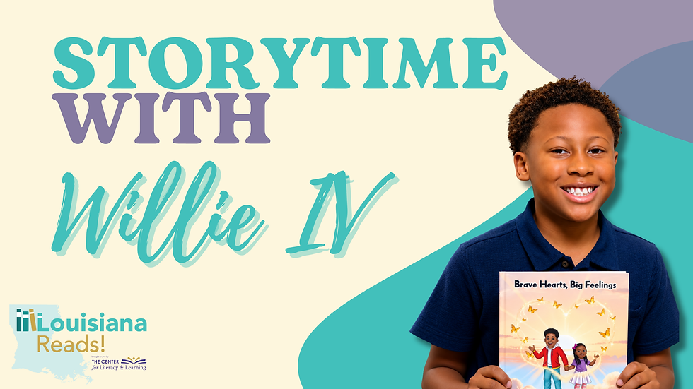 Storytime with Willie IV reading his book "Brave Hearts, Big Feelings"