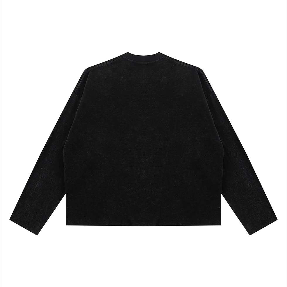 Thumbnail: Boxy  Waffle Raw Edge Long Sleeve