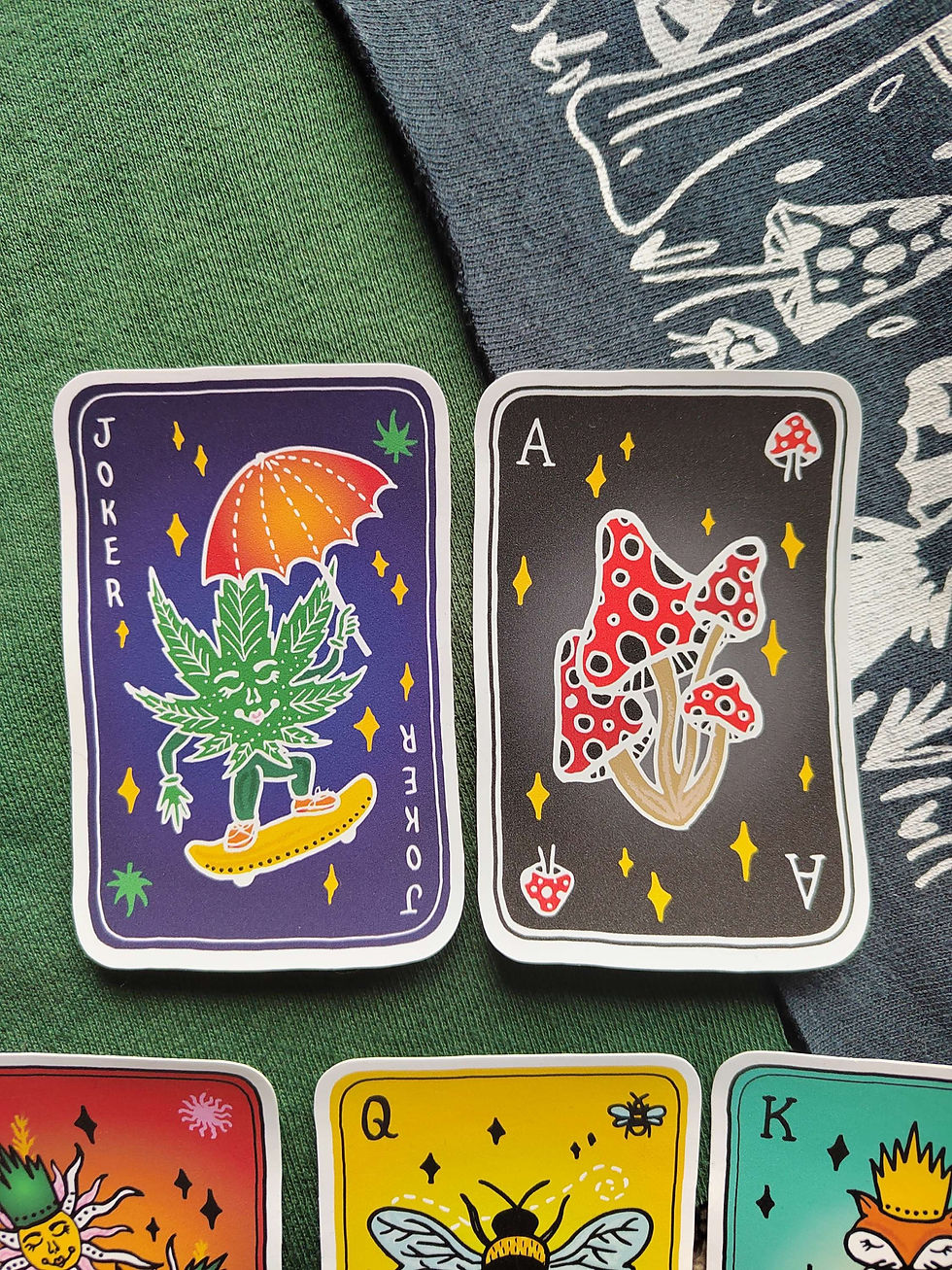 Thumbnail: set of 5 playing card stickers 