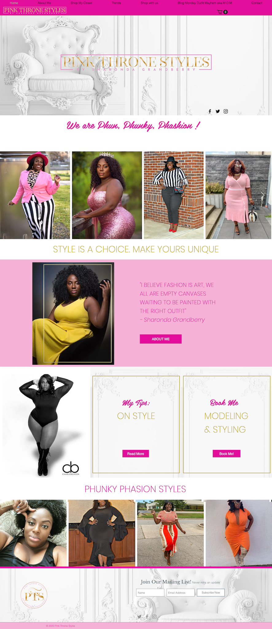 Website design for a stylist in New Jersey
